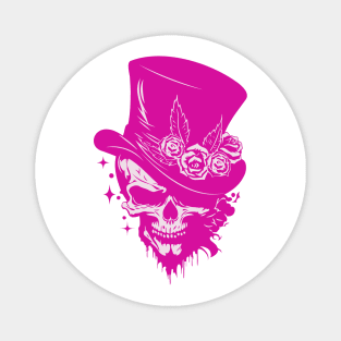 Pink Skull Art Magnet